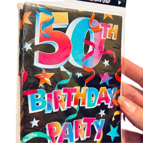 Vintage Y2K 2000s 50th Birthday Party Invitations Black Pink Sequins Plus Eraser - Picture 3 of 15